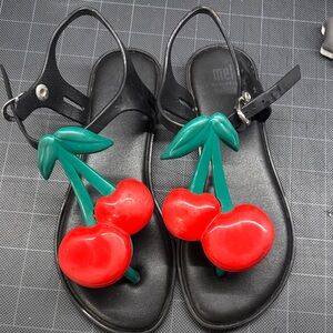 Melissa Kids Cherry Sandals - Black and Red